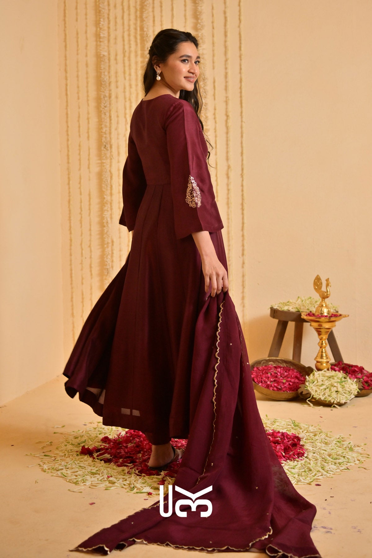 Mehroonvani Anarkali Set (Dress) in Marsala
