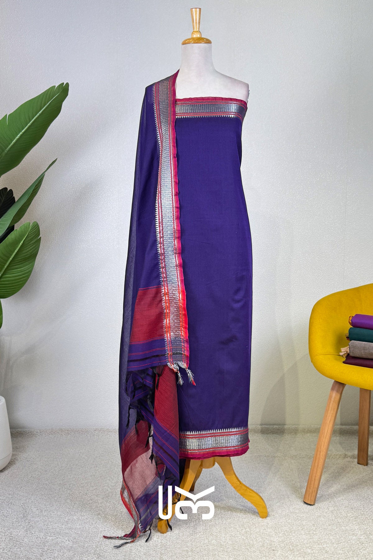Komal Unstich Kurta Set In Violet