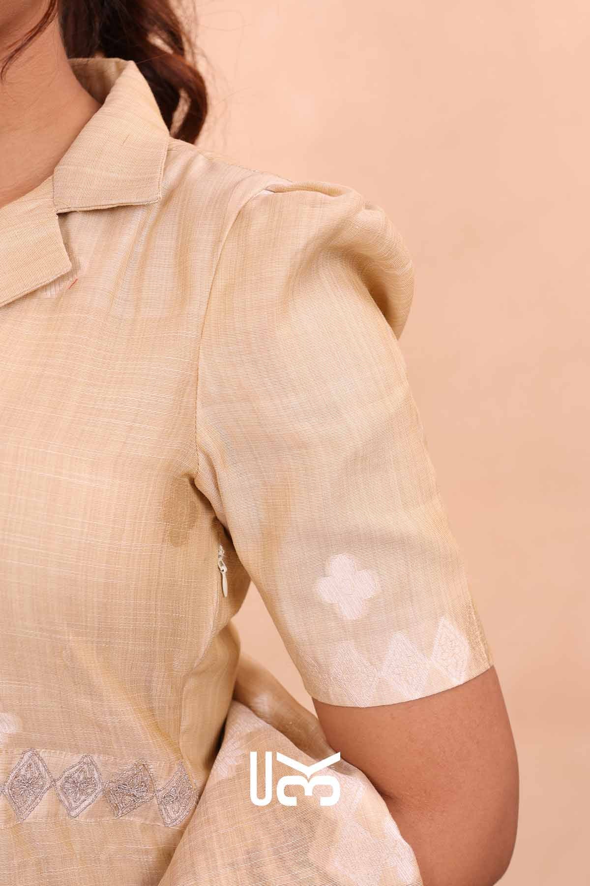 Rustic Flora| Ivory Jamdani Muga Silk Kurta Set