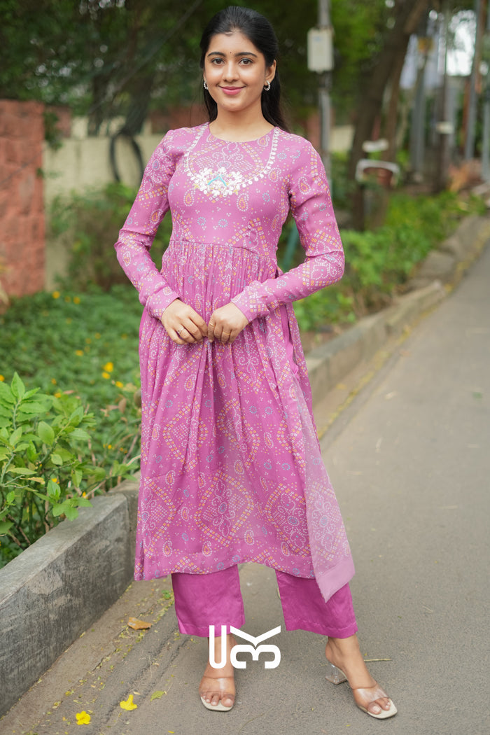 Pragati Kurta Set in Pink