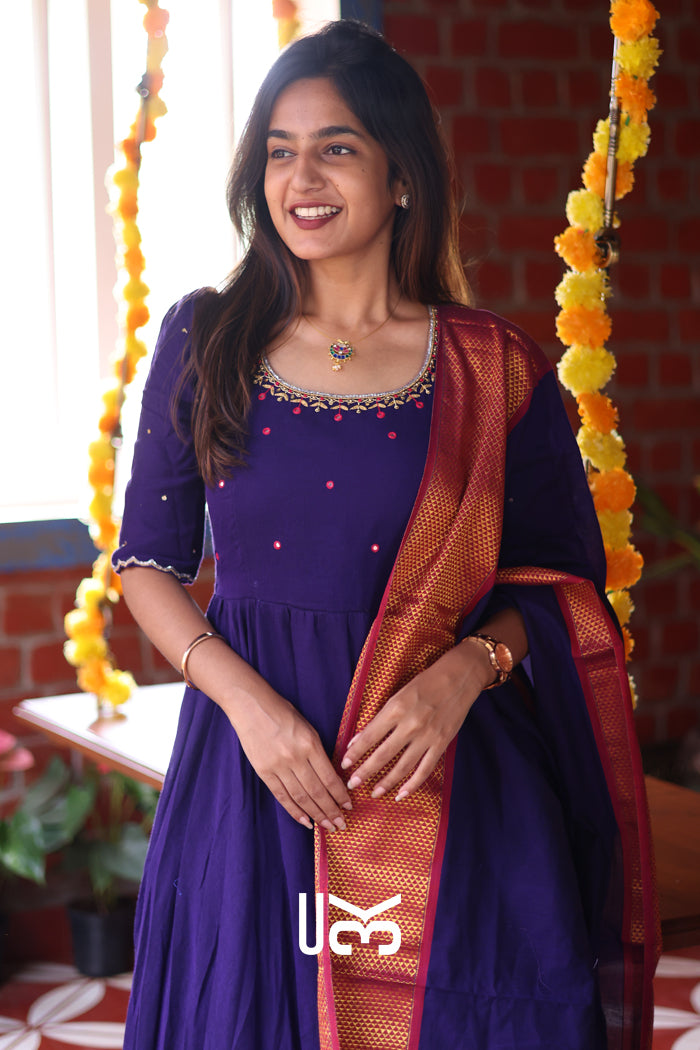 Meghna Anarkali (Dress) in Purple