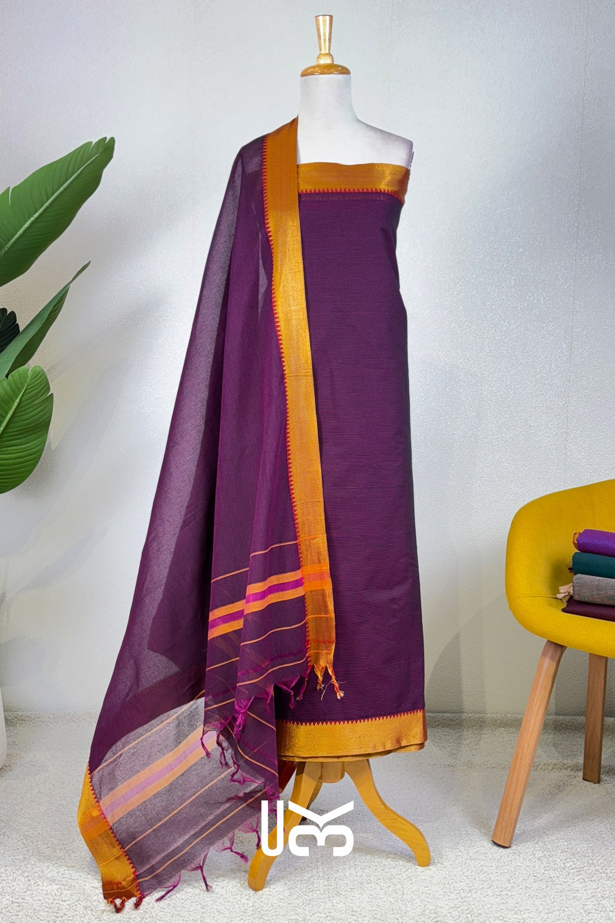 Sneha Unstich Kurta Set In Purple