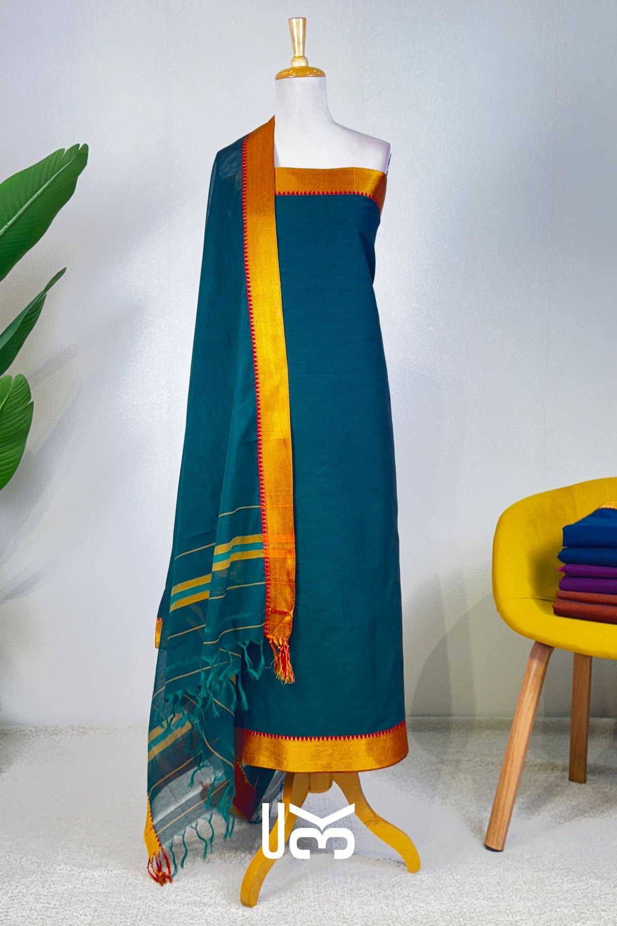 Kashish Unstich Kurta Set In Peacock Blue