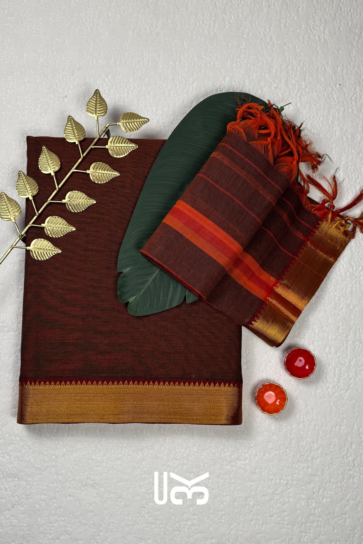 Hema Unstich Kurta Set In Brown