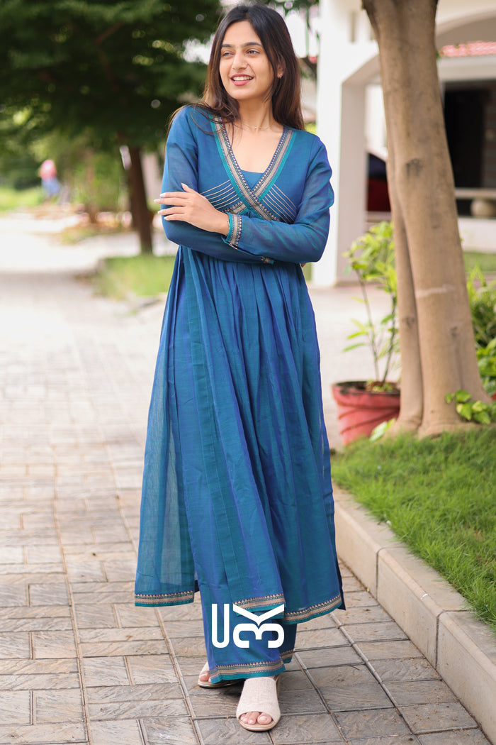 Mohana Kurta Set in Peacock Blue
