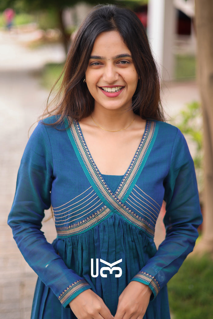 Mohana Kurta Set in Peacock Blue