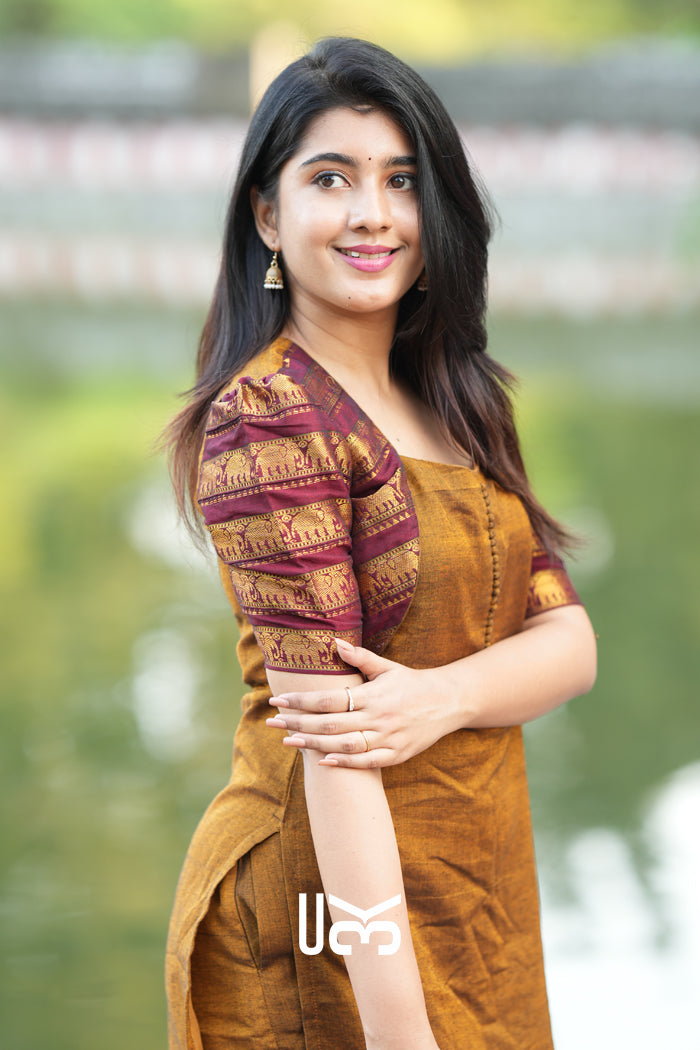Barkha Kurta Set in Ochre Yellow