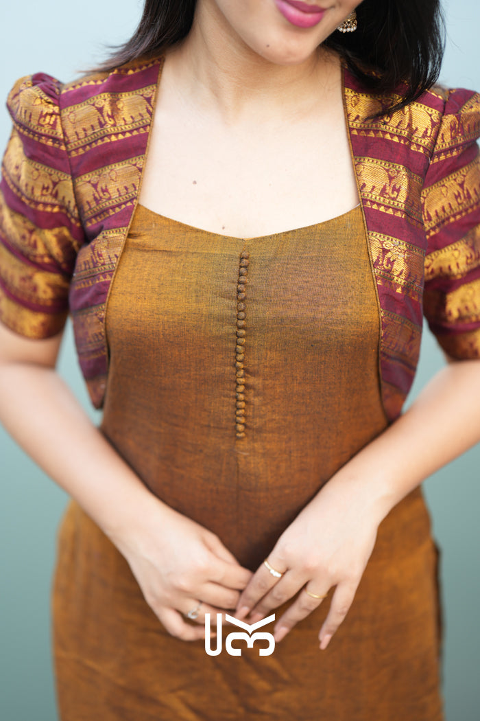 Barkha Kurta Set in Ochre Yellow