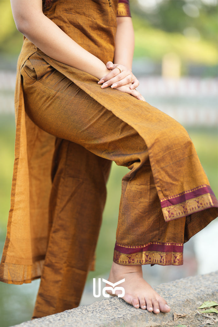 Barkha Kurta Set in Ochre Yellow