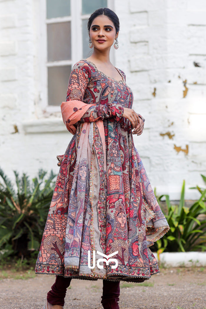 Kuhu Anarkali (Dress) in Maroon