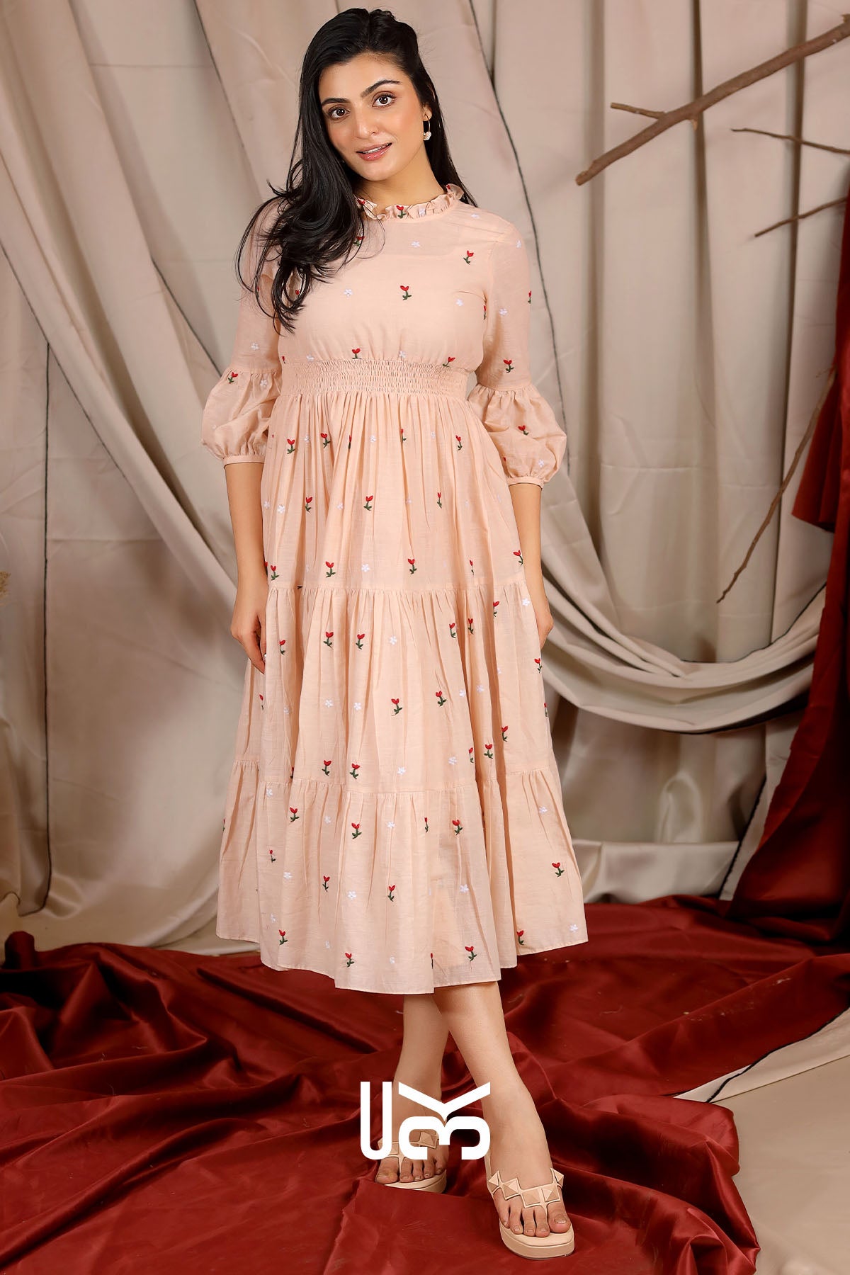 Dahlia Summer Midi Dress in Ivory