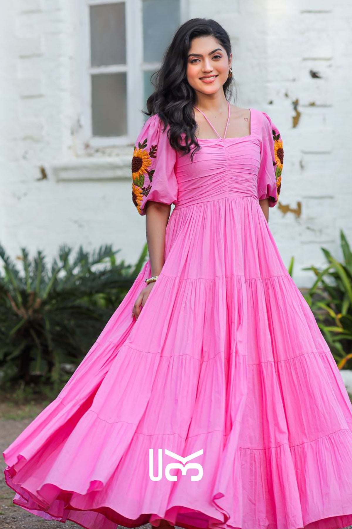 Sunflower Bliss Cotton Maxi Dress