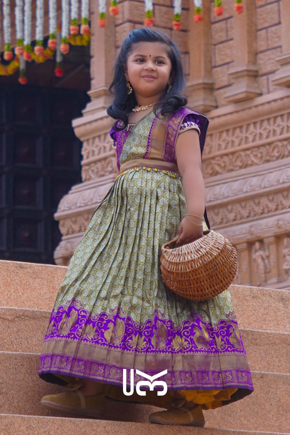 Baby Anika Pattu Purple Dress