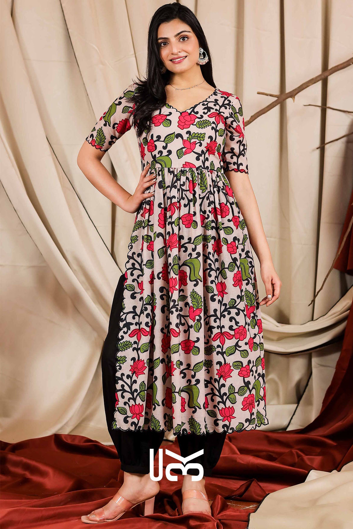 Amrita Kalamkari Beige Kurta Set