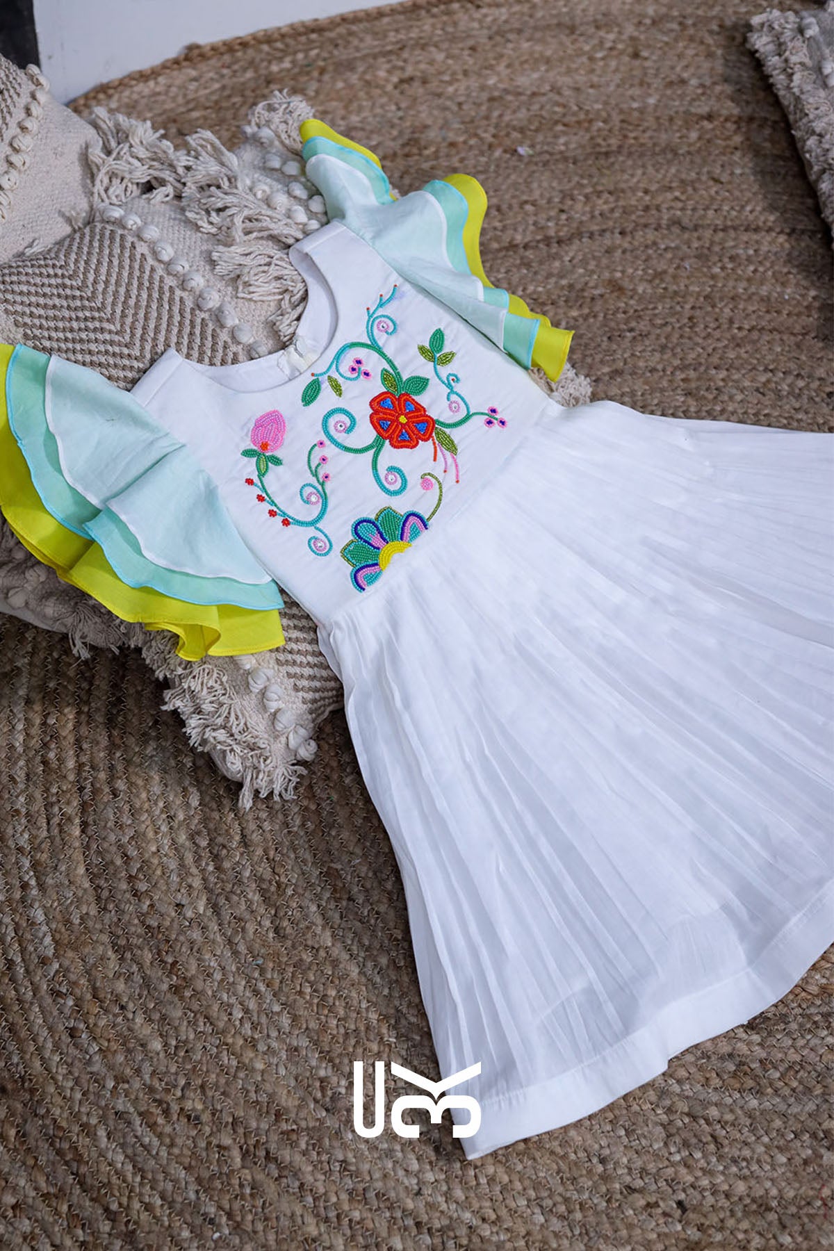 Baby Sun Cotton Frock in White