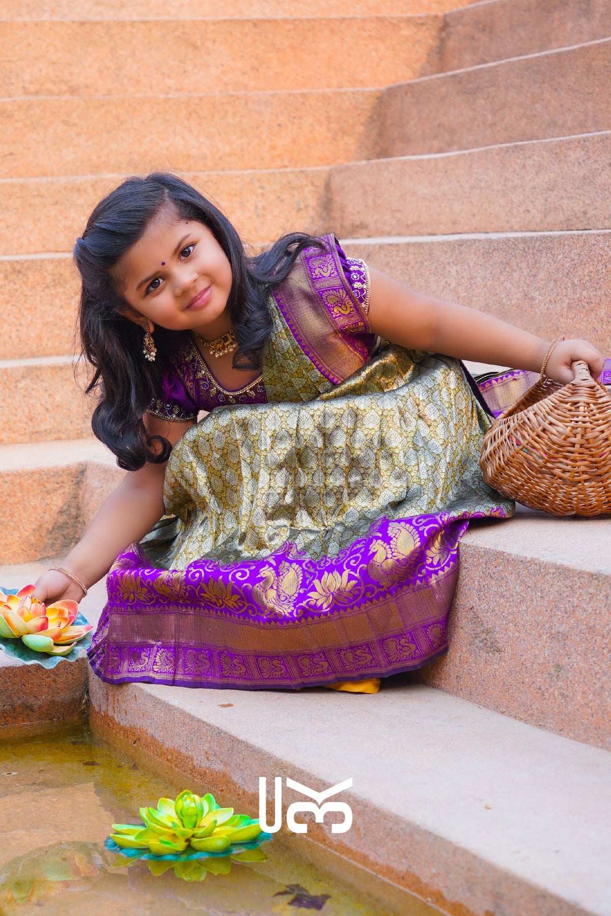 Baby Anika Pattu Purple Dress