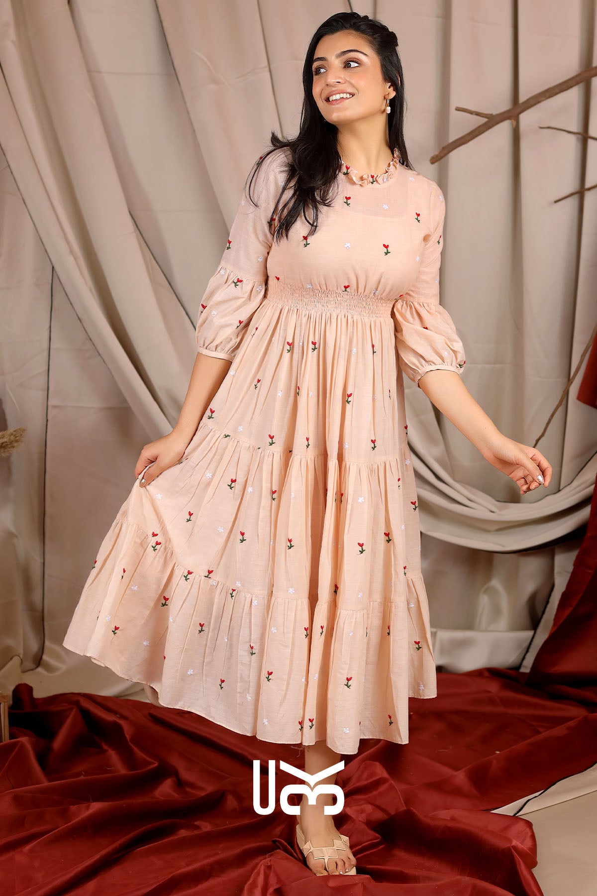 Dahlia Summer Midi Dress in Ivory