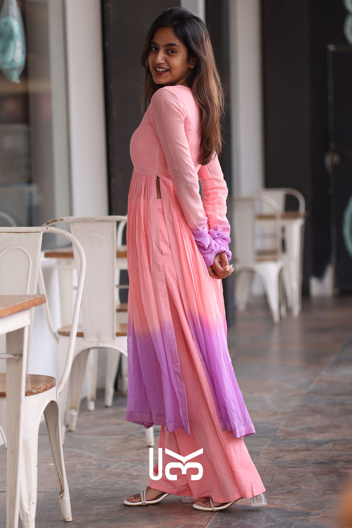 Dusky Rose Pink Palazzo Suit Set