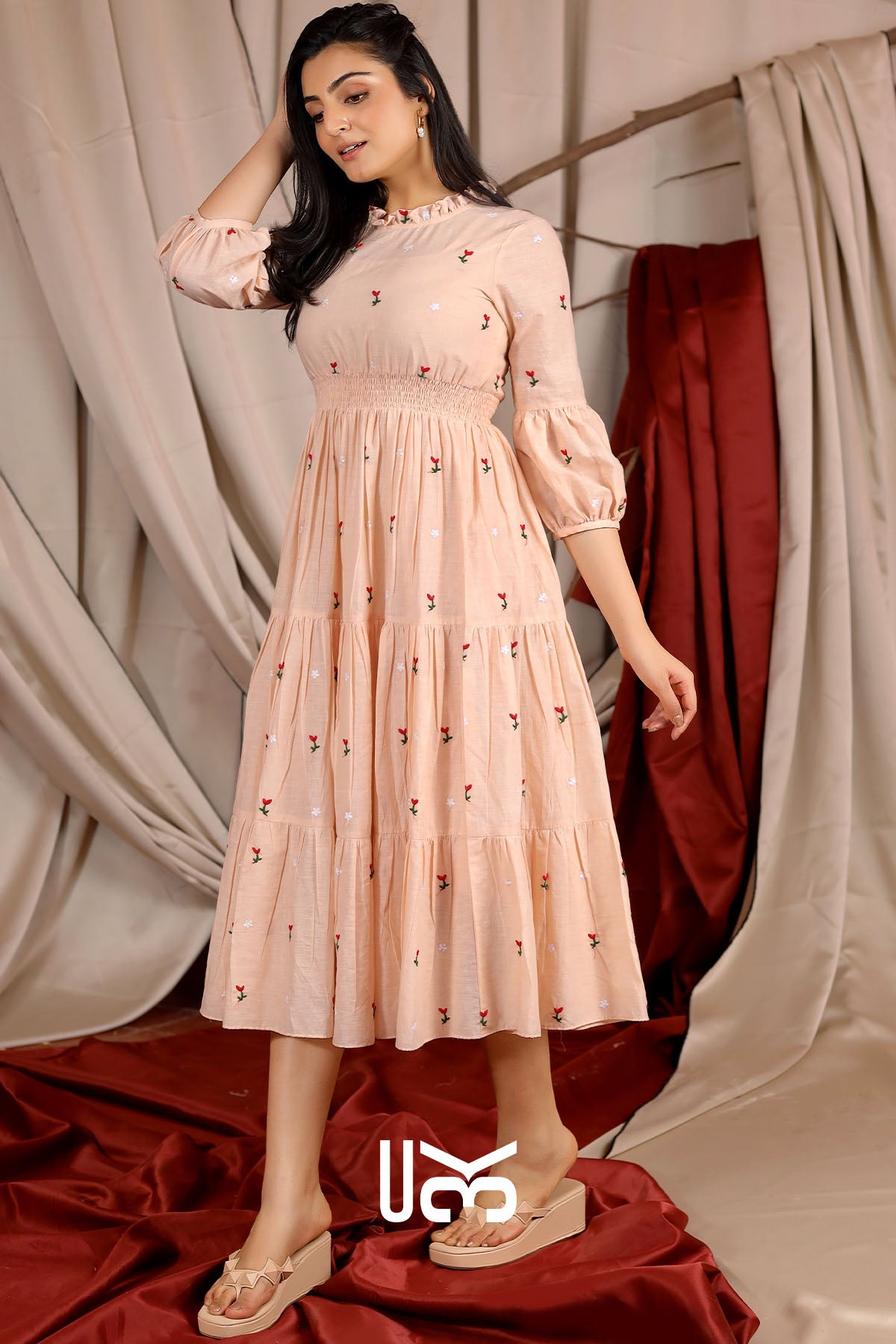 Dahlia Summer Midi Dress in Ivory