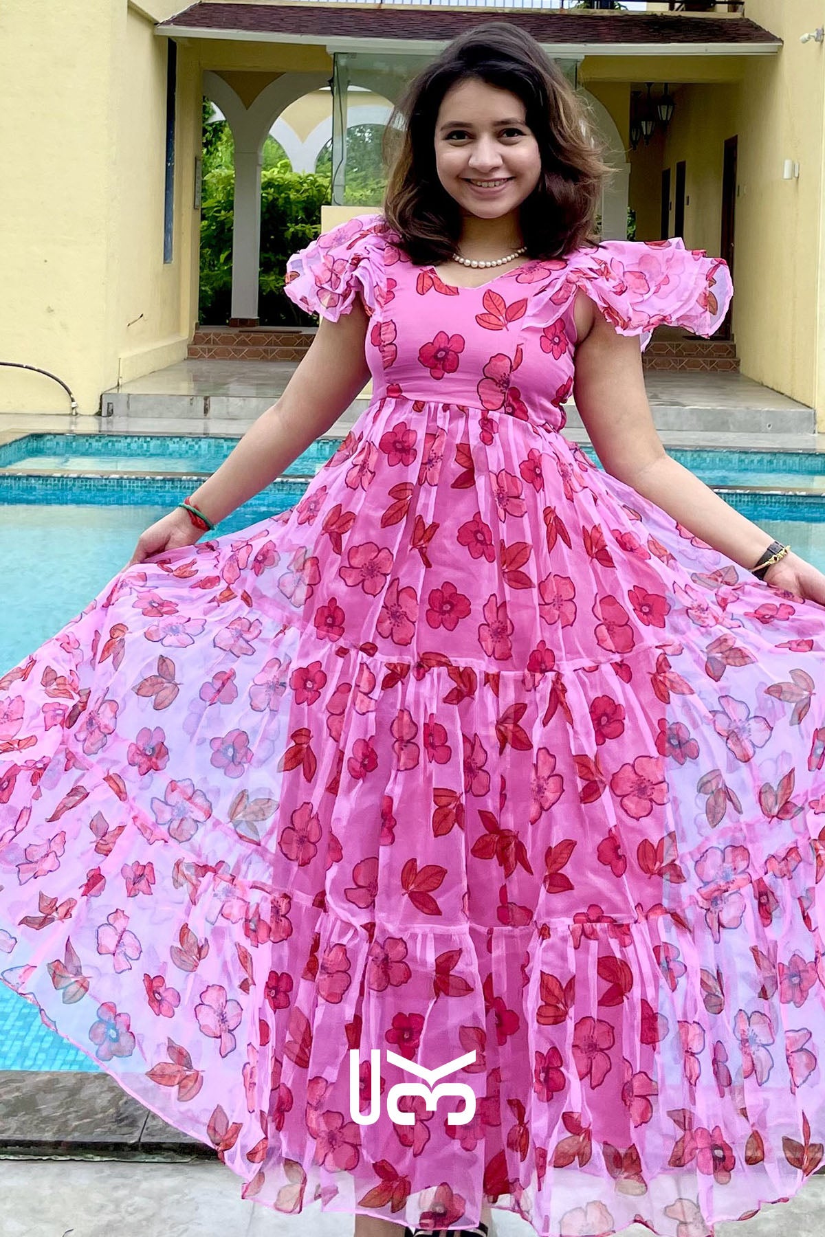 Plum Pink Organza Dress