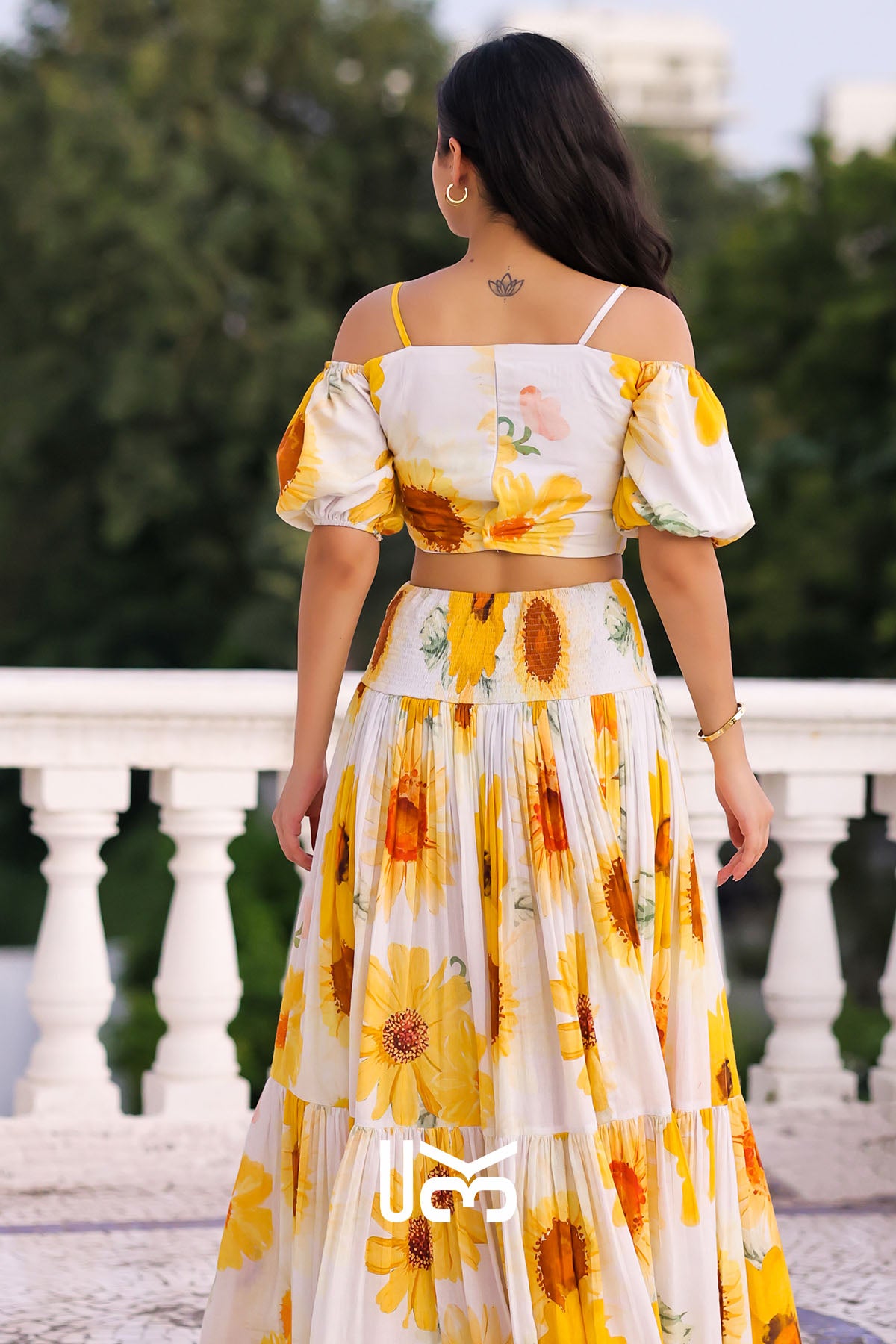 Ursula Crop Top Set in Yellow
