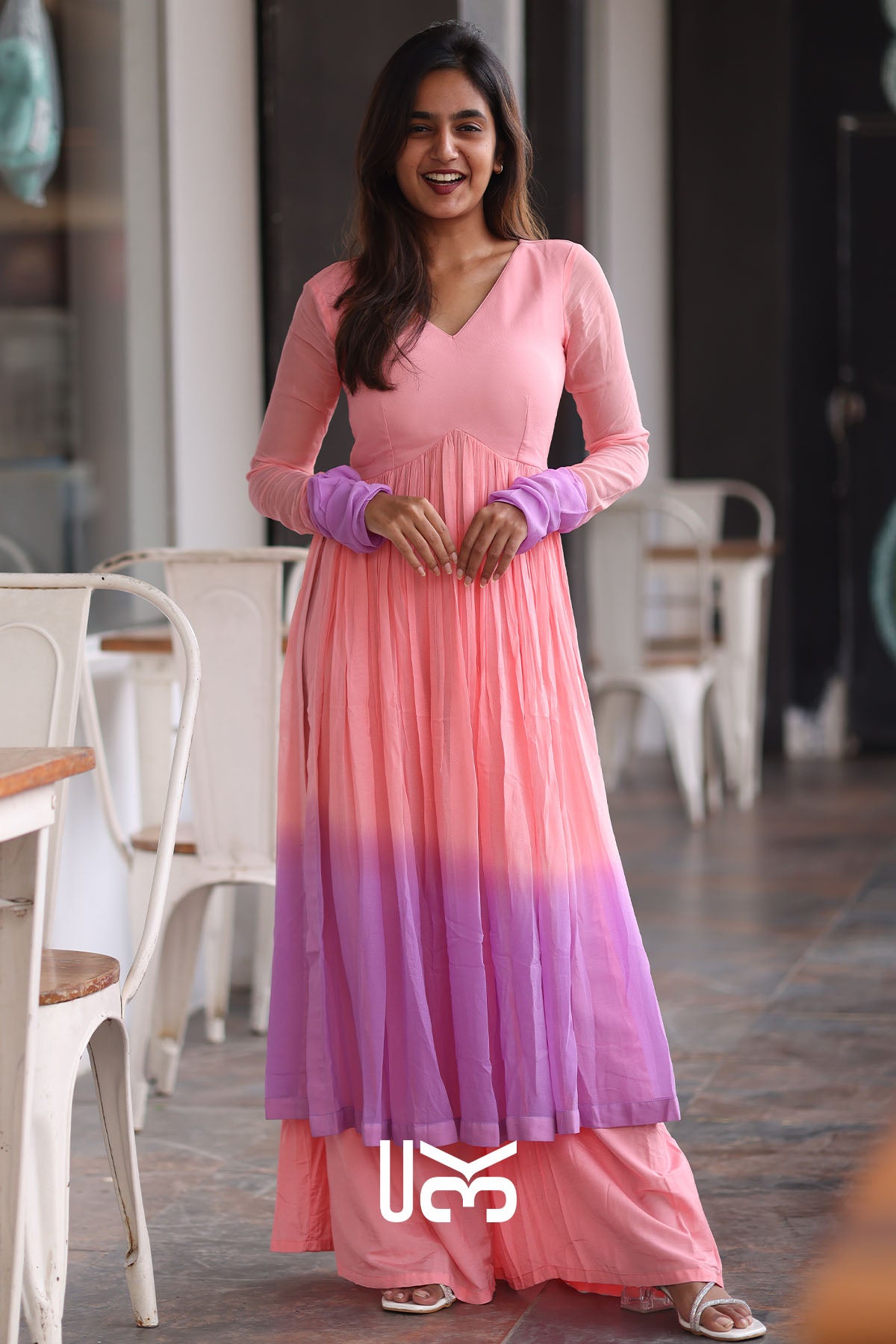 Dusky Rose Pink Palazzo Suit Set