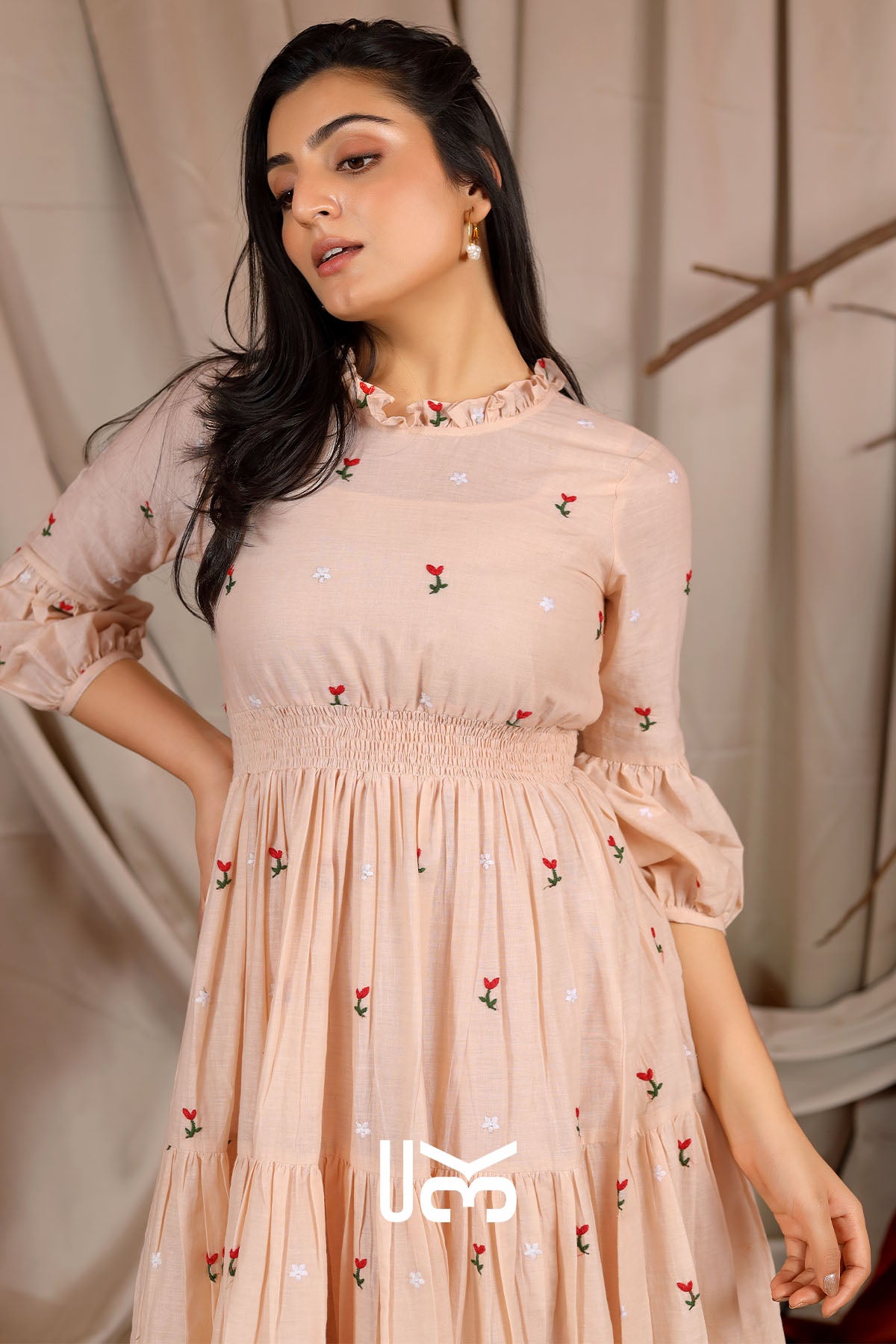 Dahlia Summer Midi Dress in Ivory