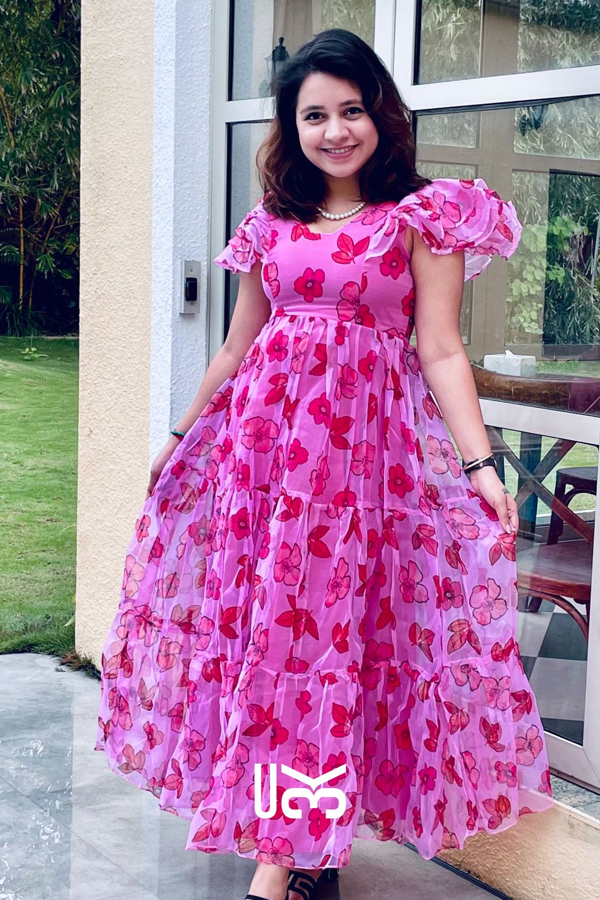 Plum Pink Organza Dress