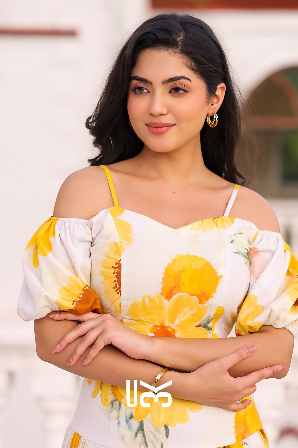 Ursula Crop Top Set in Yellow