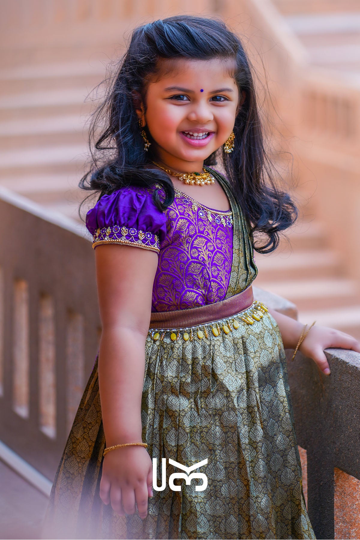 Baby Anika Pattu Purple Dress