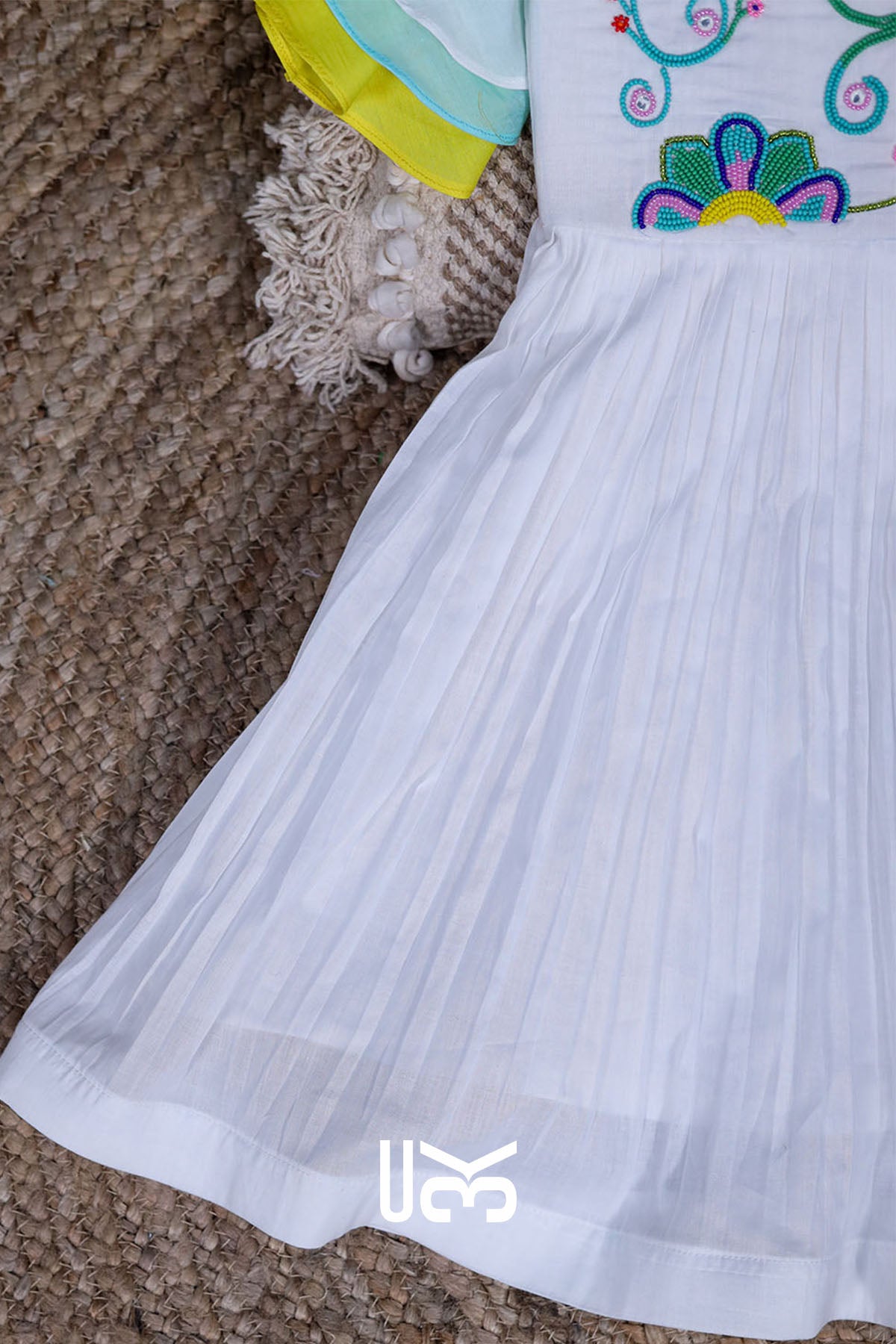 Baby Sun Cotton Frock in White