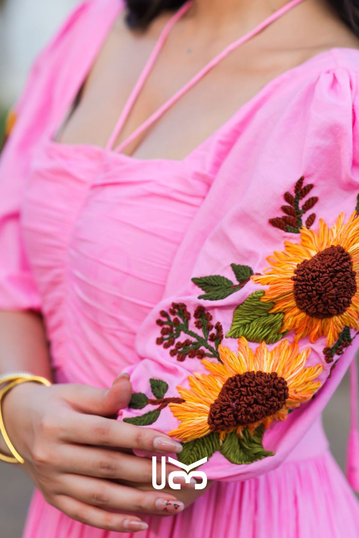 Sunflower Bliss Cotton Maxi Dress