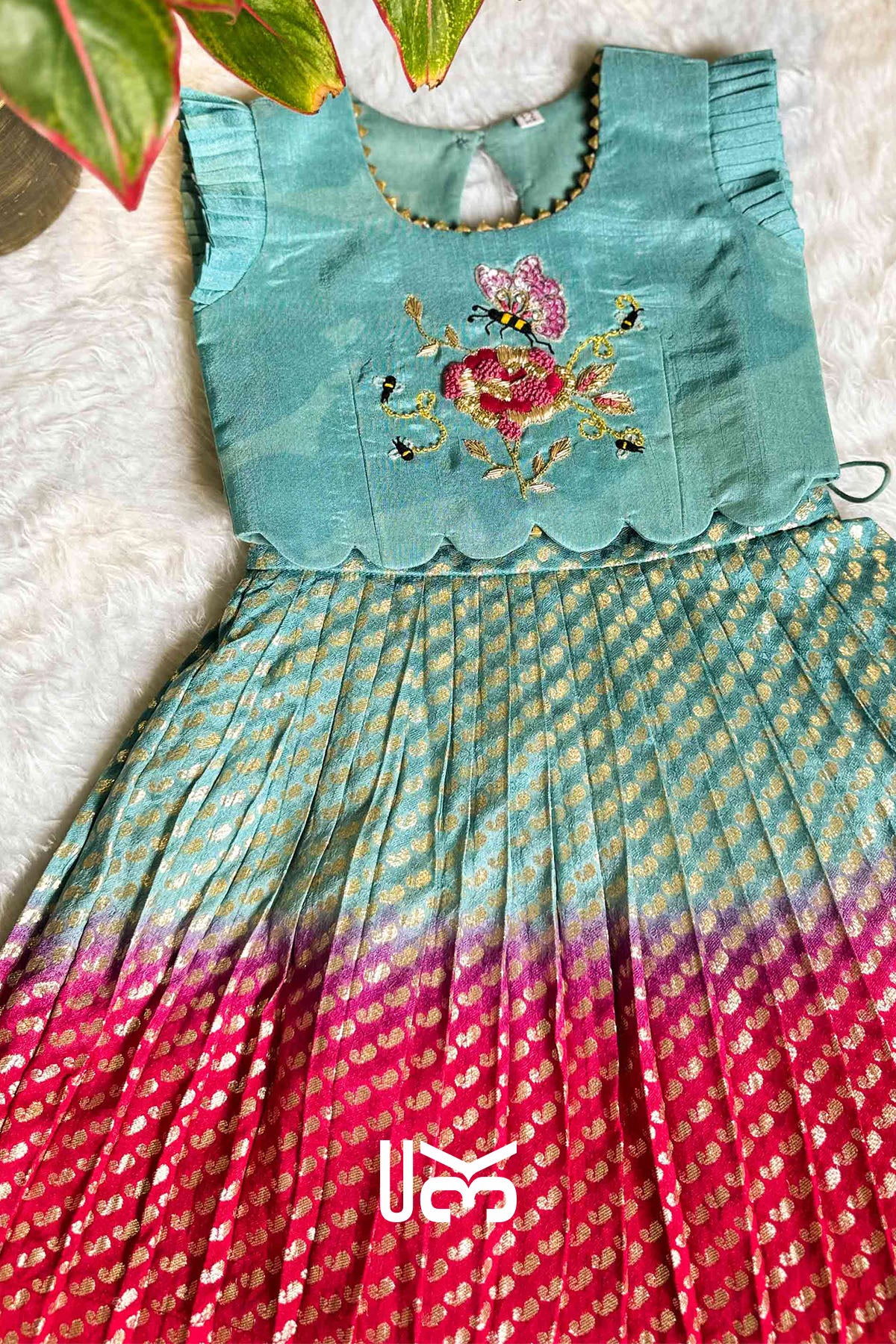 Baby Raspberry Lehenga Set