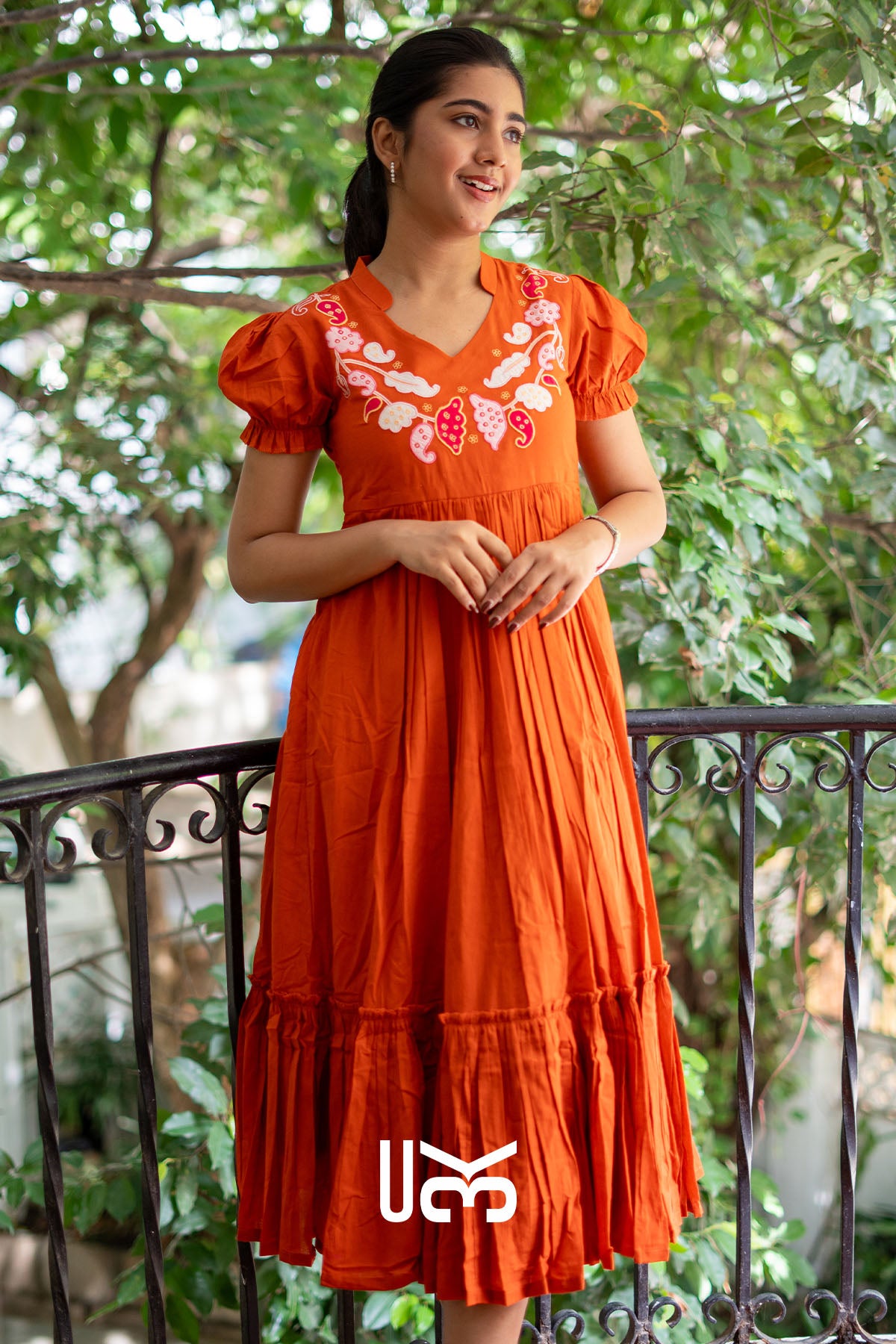 Kesariya Rust Midi Dress