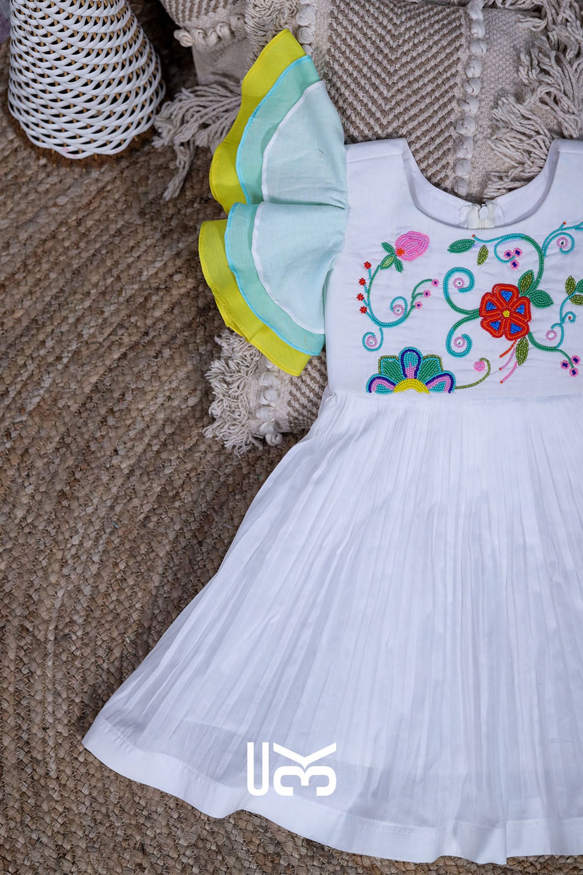 Baby Sun Cotton Frock in White