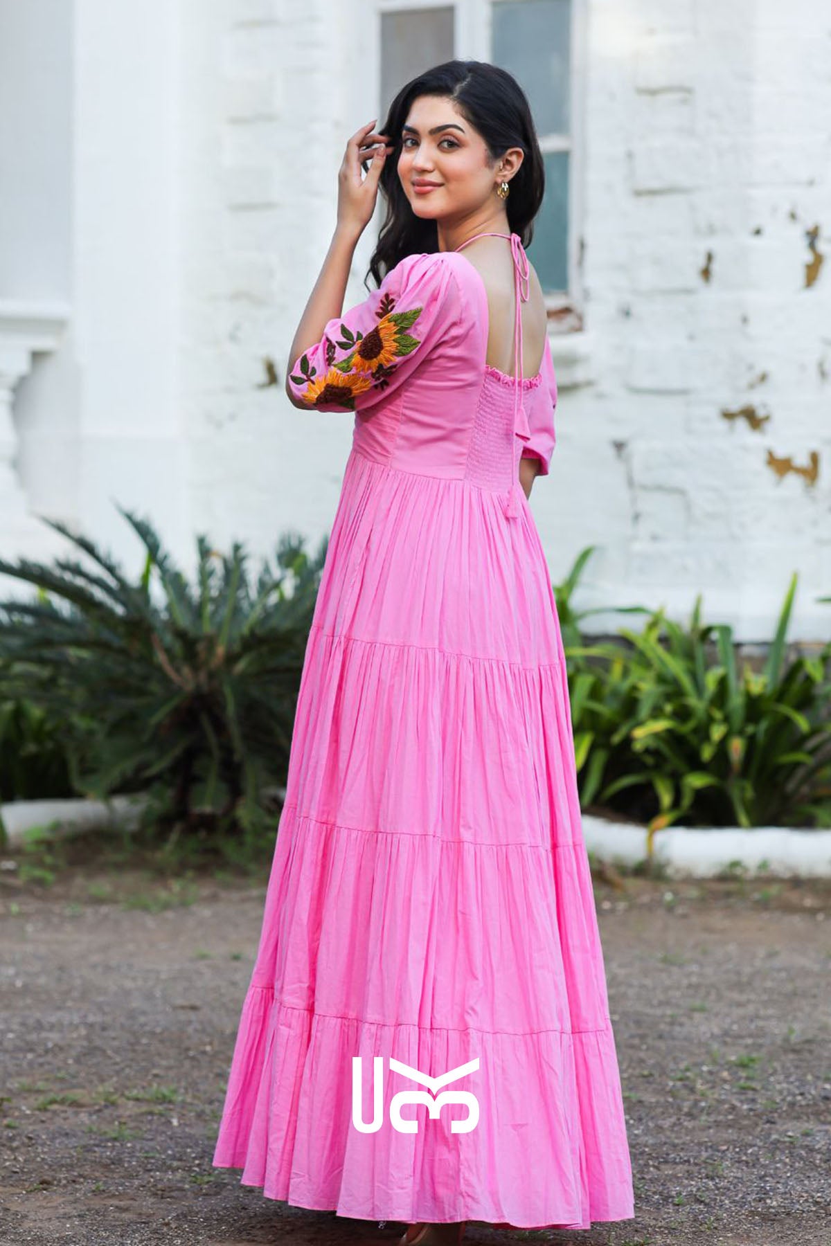 Sunflower Bliss Cotton Maxi Dress