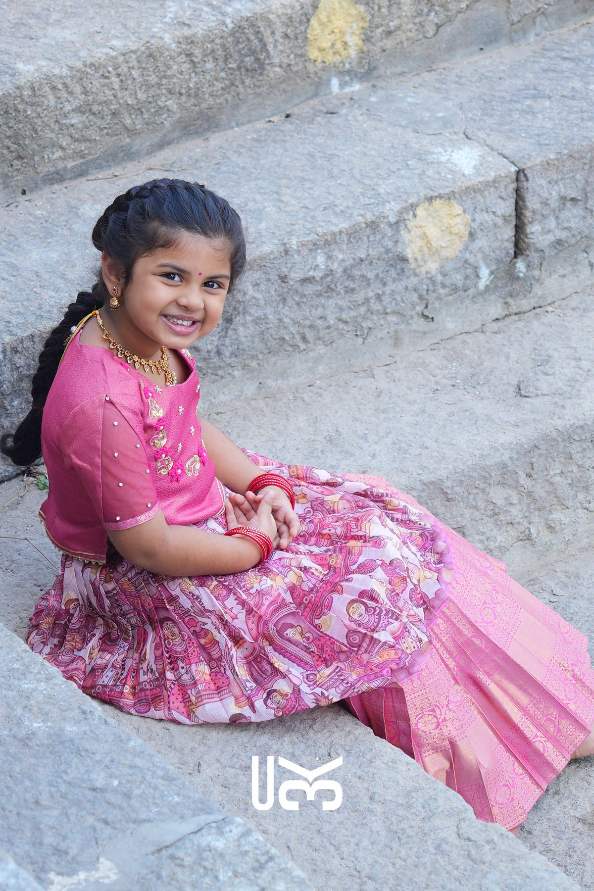 Baby Saanvi Lehenga Set in Pink