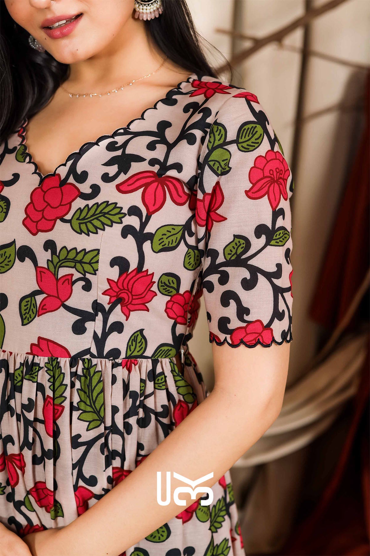 Amrita Kalamkari Beige Kurta Set