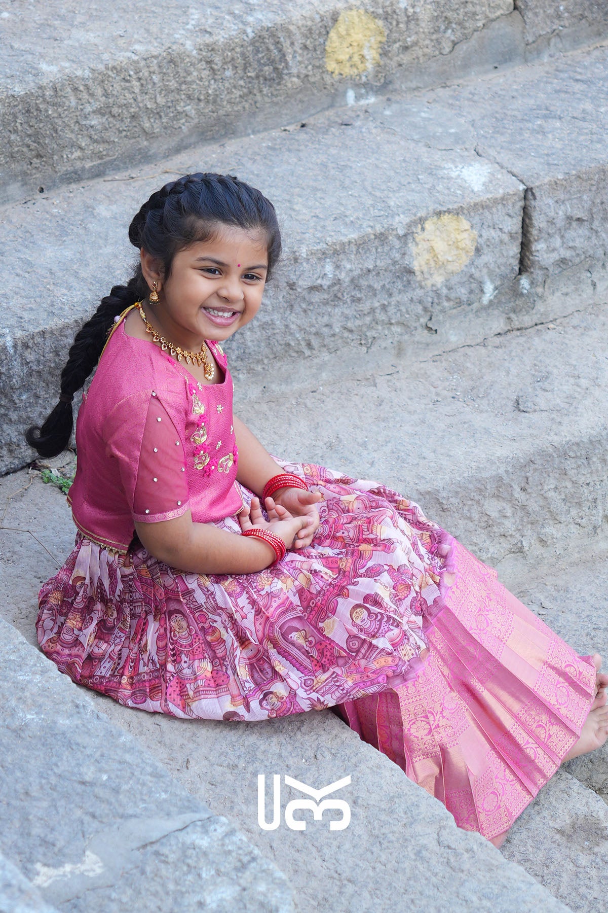 Baby Saanvi Lehenga Set in Pink