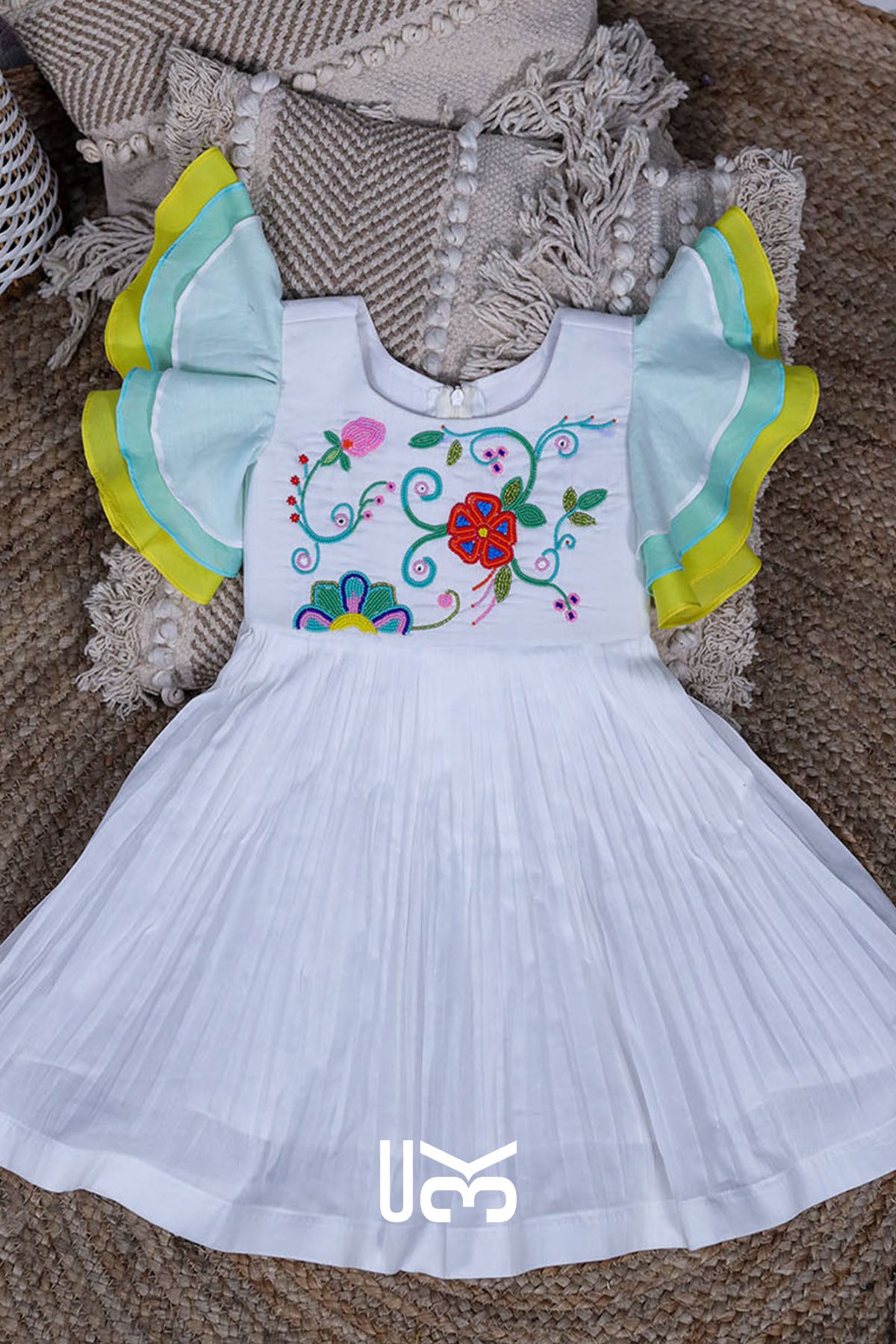 Baby Sun Cotton Frock in White