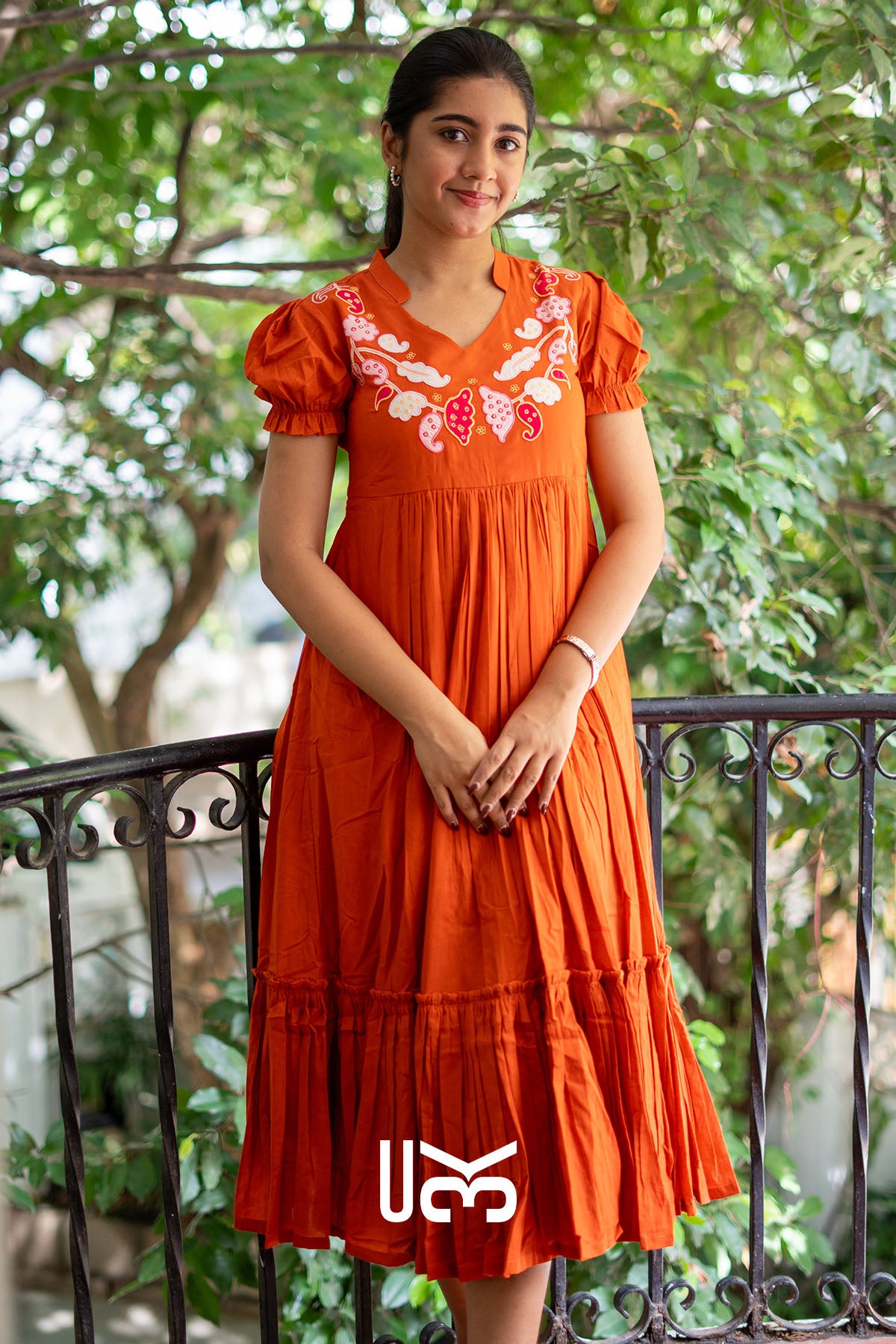 Kesariya Rust Midi Dress