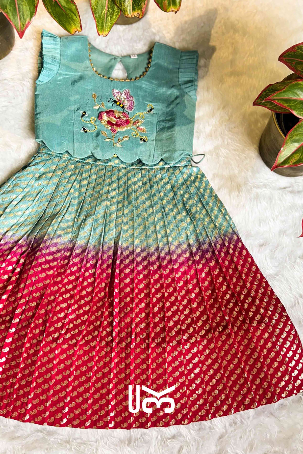 Baby Raspberry Lehenga Set