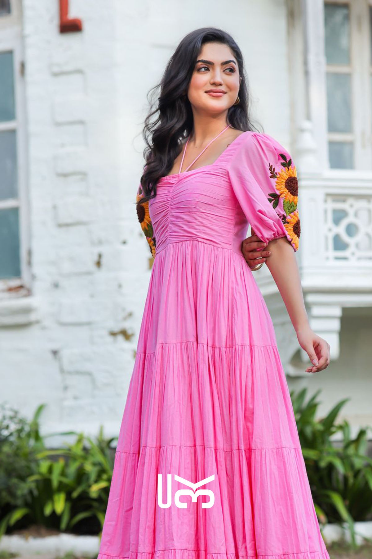 Sunflower Bliss Cotton Maxi Dress