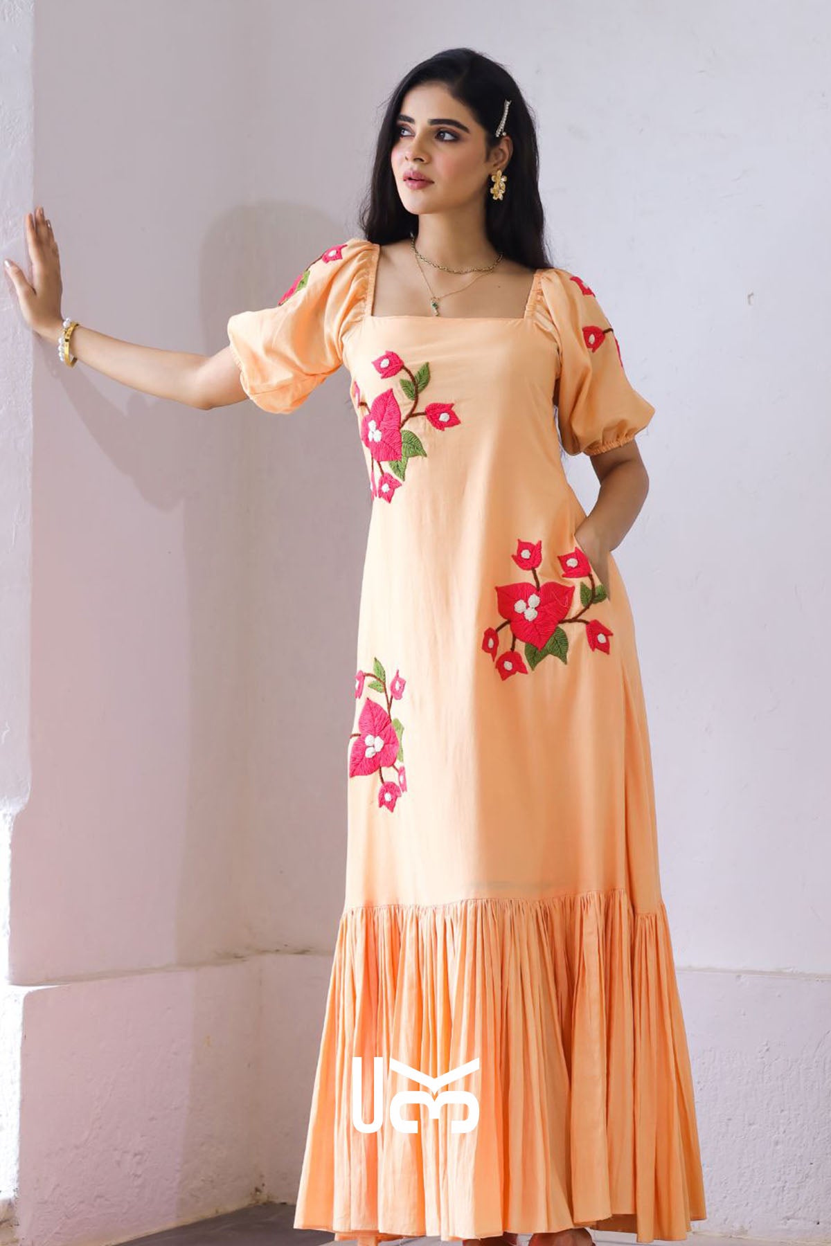 Aditi Rustic Peach  Maxi Dress