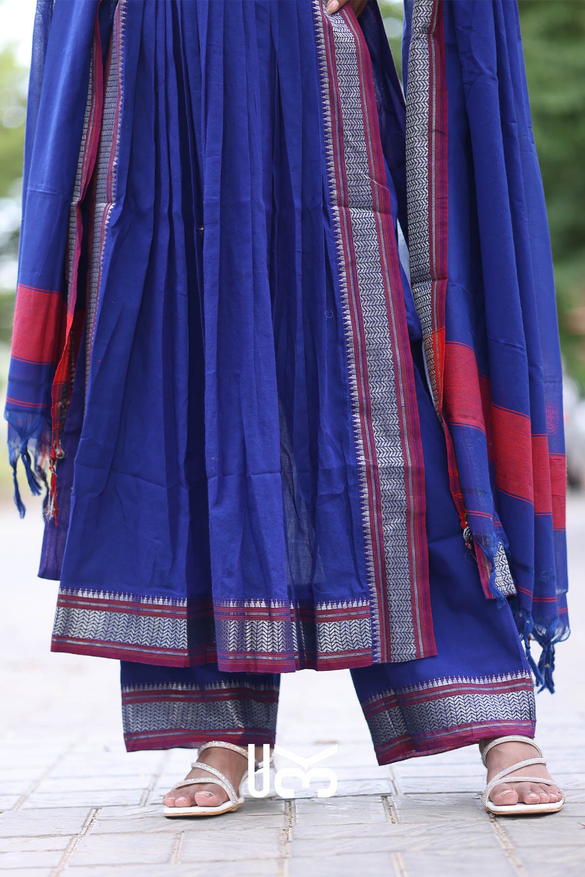 Poorva Blue Handloom Suit Set