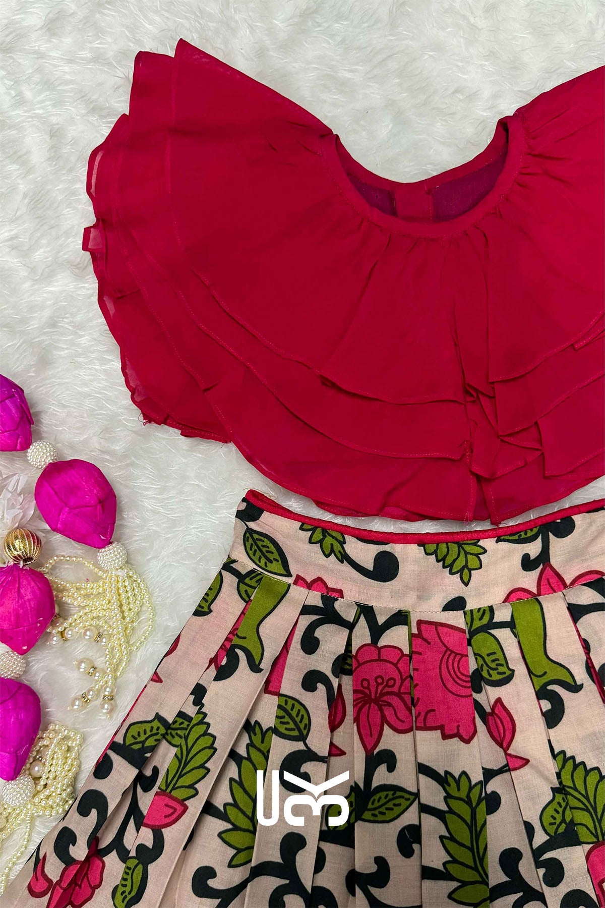 Baby Cherry Red Lehenga Set