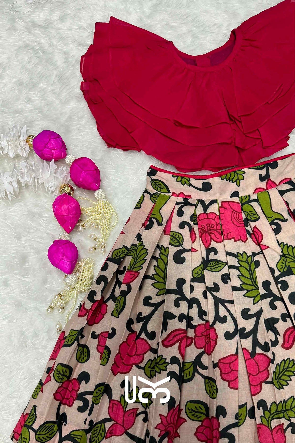 Baby Cherry Red Lehenga Set