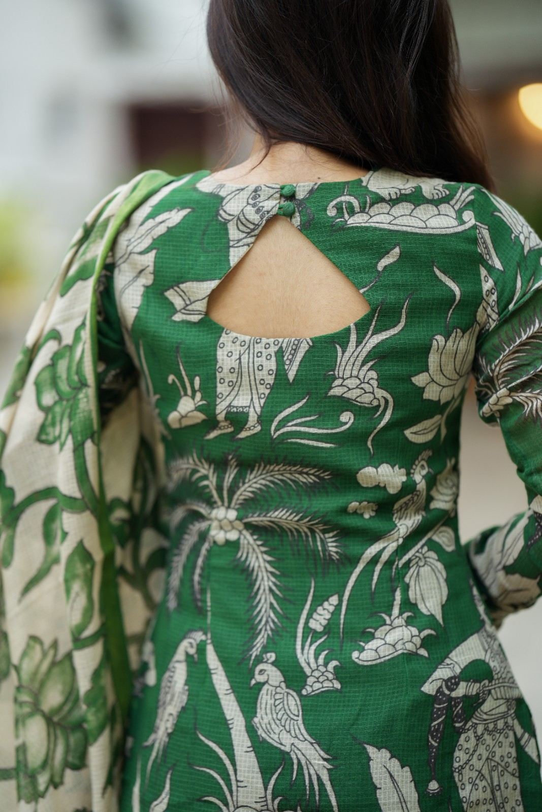 Van Vihar| Green Kalamkari Print Kurta Set