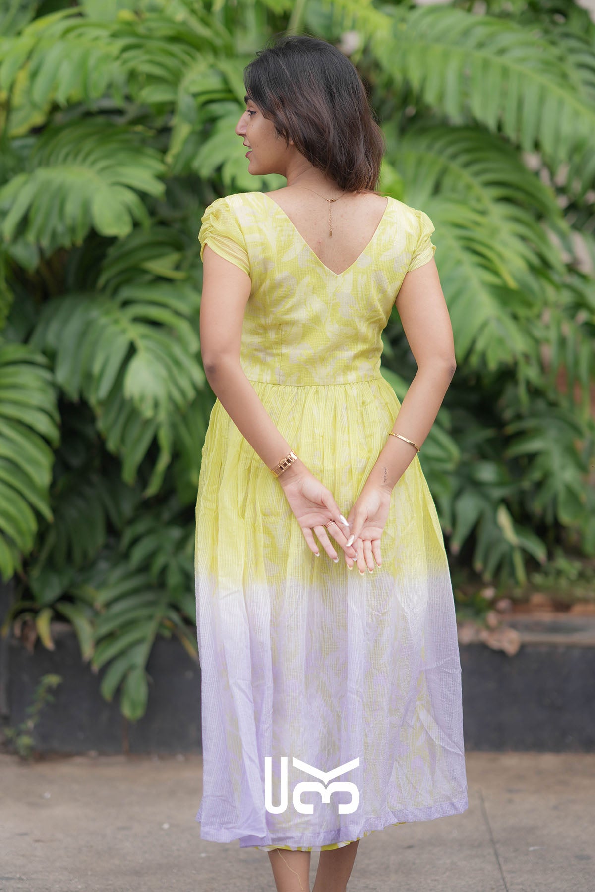 Vasant Vibe Yellow Kota Midi Dress