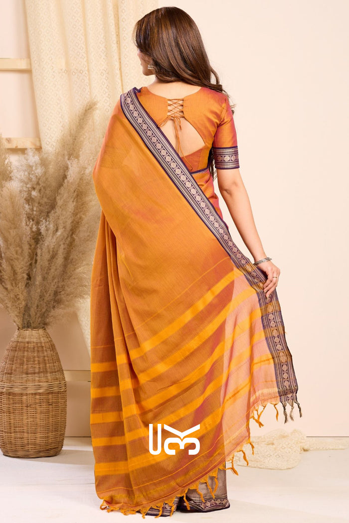 Mamta Handloom Saree in Mustard Yellow